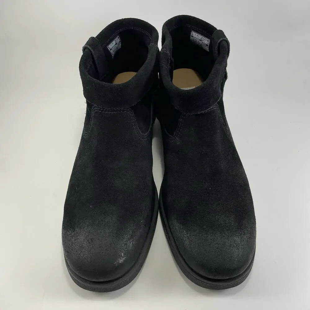 UGG Josefene Cuff Boot Black Suede Short Ankle Womens Size 10 Booties Slip On